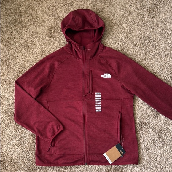 NWT The North Face Canyonlands Red White Zip Up Hooded Sweatshirt Jacket - Picture 2 of 10